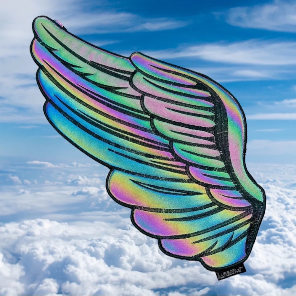 Fidelity Black Rainbow Reflective Wing Sling Back Backpack